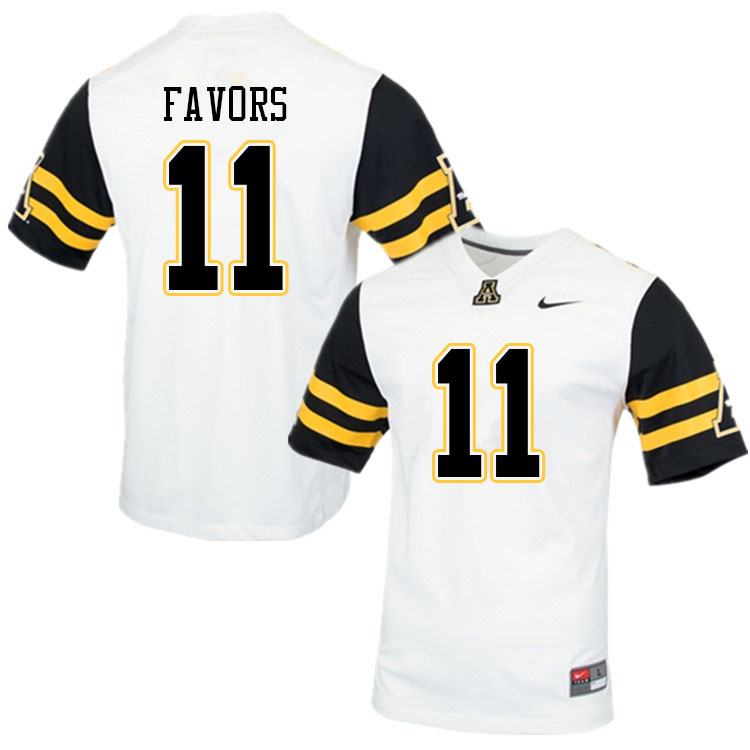 Men #11 Jordan Favors Appalachian State Mountaineers College Football Jerseys Sale-White - Click Image to Close